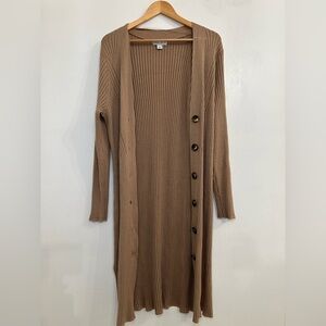 Ava & Viv Tan Ribbed Cardigan